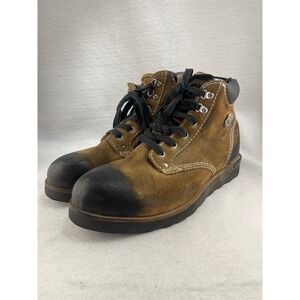DIESEL men's brown/black leather‎ boots- 12.5- streetwear hip hop grunge